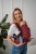 Burgundowe nosidło z białym wzorem warkocza (burgundy braid cotton carrier - a burgundy carrier with a white braid pattern)